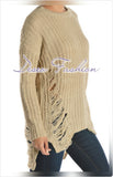 Shredded Sweater Dress - DESEO