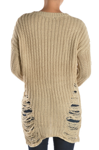Shredded Sweater Dress DESEO Shredded Sweater Dress DESEO